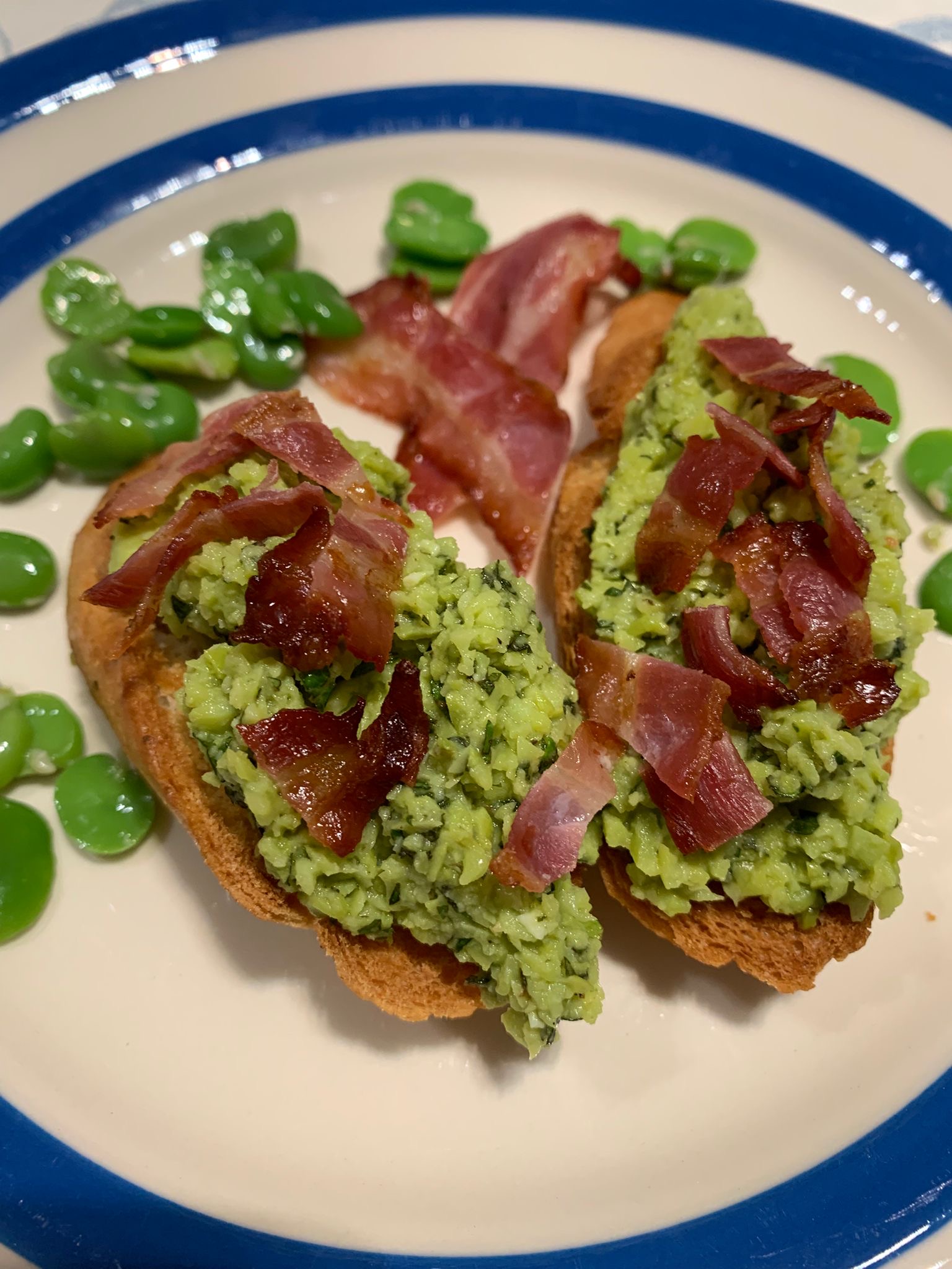 Broad Bean and Mint Bruschetta